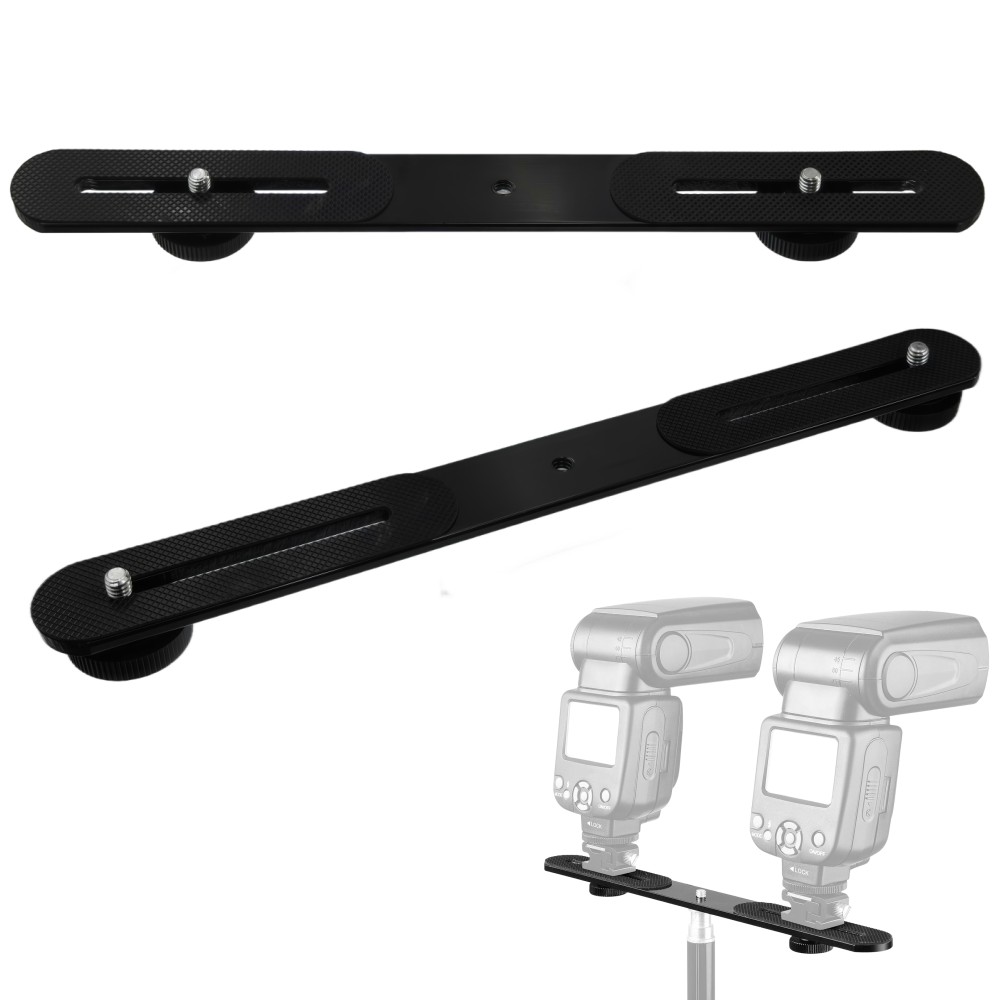 Dual Flash Bracket 1/4'' Screw - Photography Lighting Description ulasan dan harga