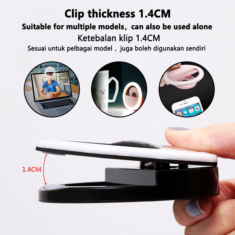 LED Selfie Ring Light 3 Level  - Photography Lighting Description ulasan dan harga