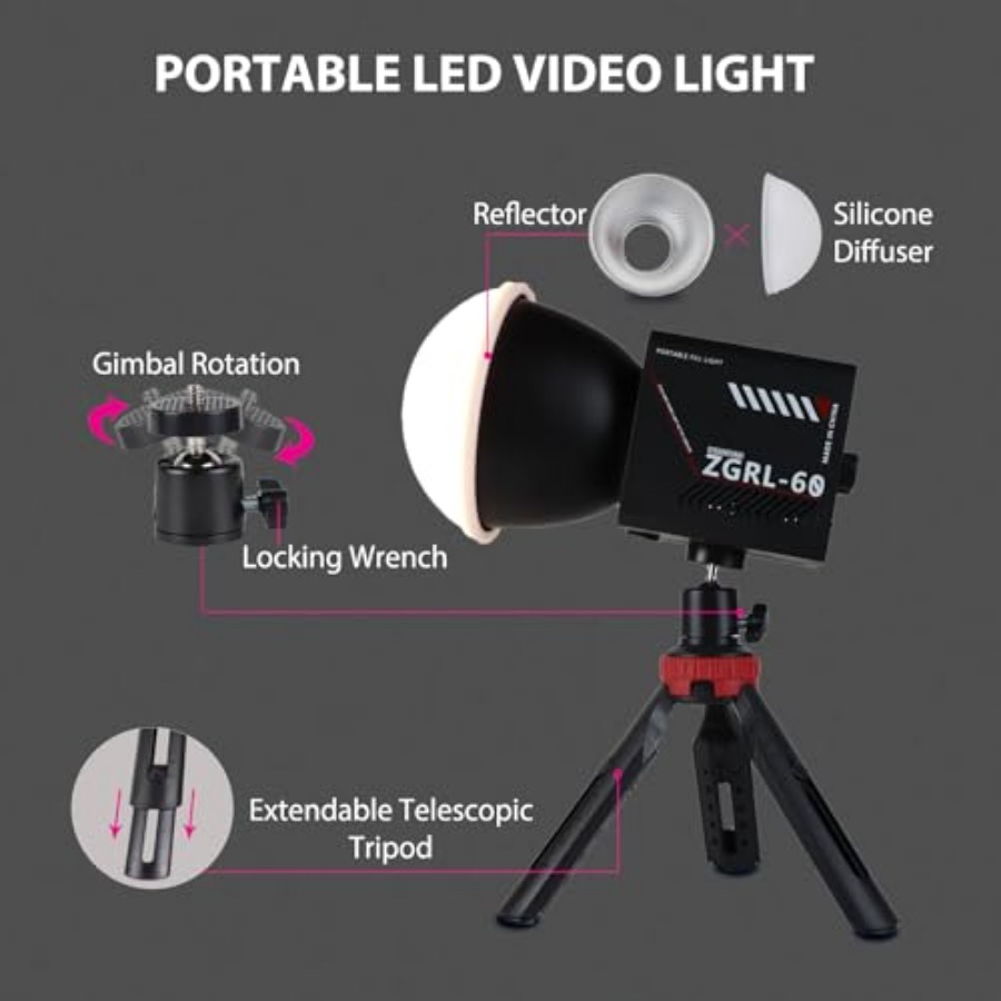 60W COB LED Video Light Handhe - Photography Lighting Handheld ulasan dan harga