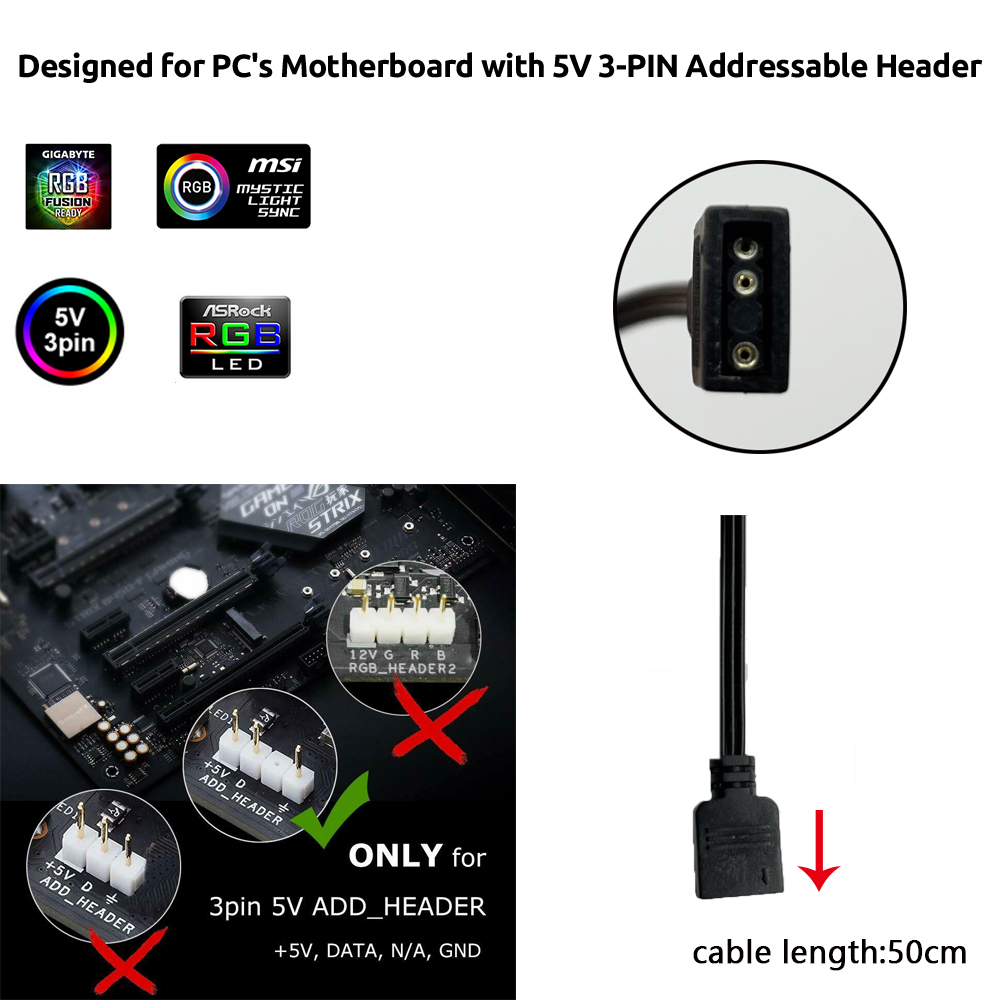 5V ARGB 3Pin Header for Asus A - Photography Lighting Game ulasan dan harga